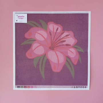 Arte59 Esterillas 40 x 40 cm Flor hawaiana rosa fondo morado 40x40 cm