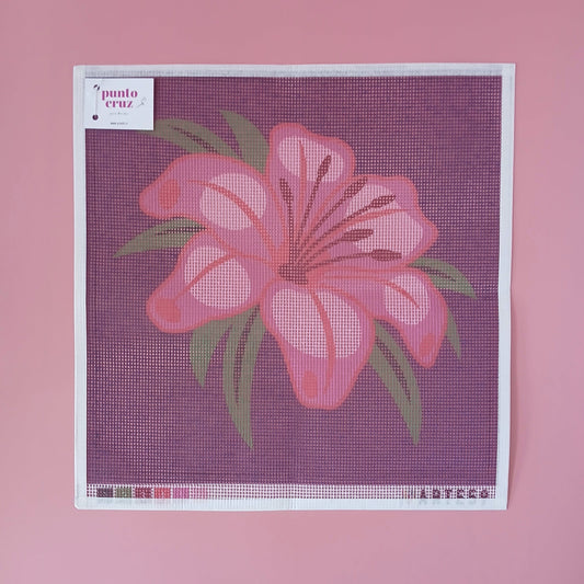 Arte59 Esterillas 40 x 40 cm Flor hawaiana rosa fondo morado 40x40 cm