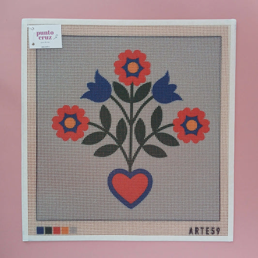 Arte59 Esterillas 40 x 40 cm Flores y corazón rojo 40x40 cm