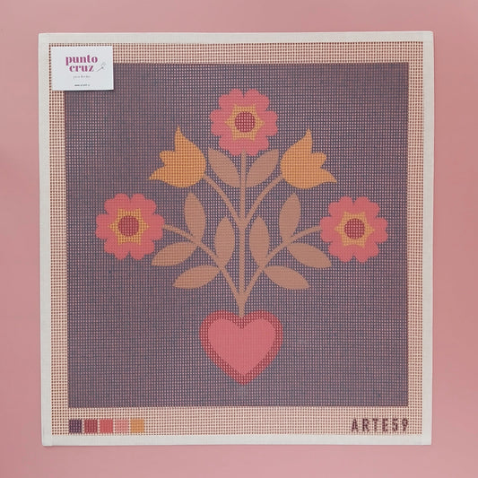 Arte59 Esterillas 40 x 40 cm Flores y corazón rosa 40x40 cm