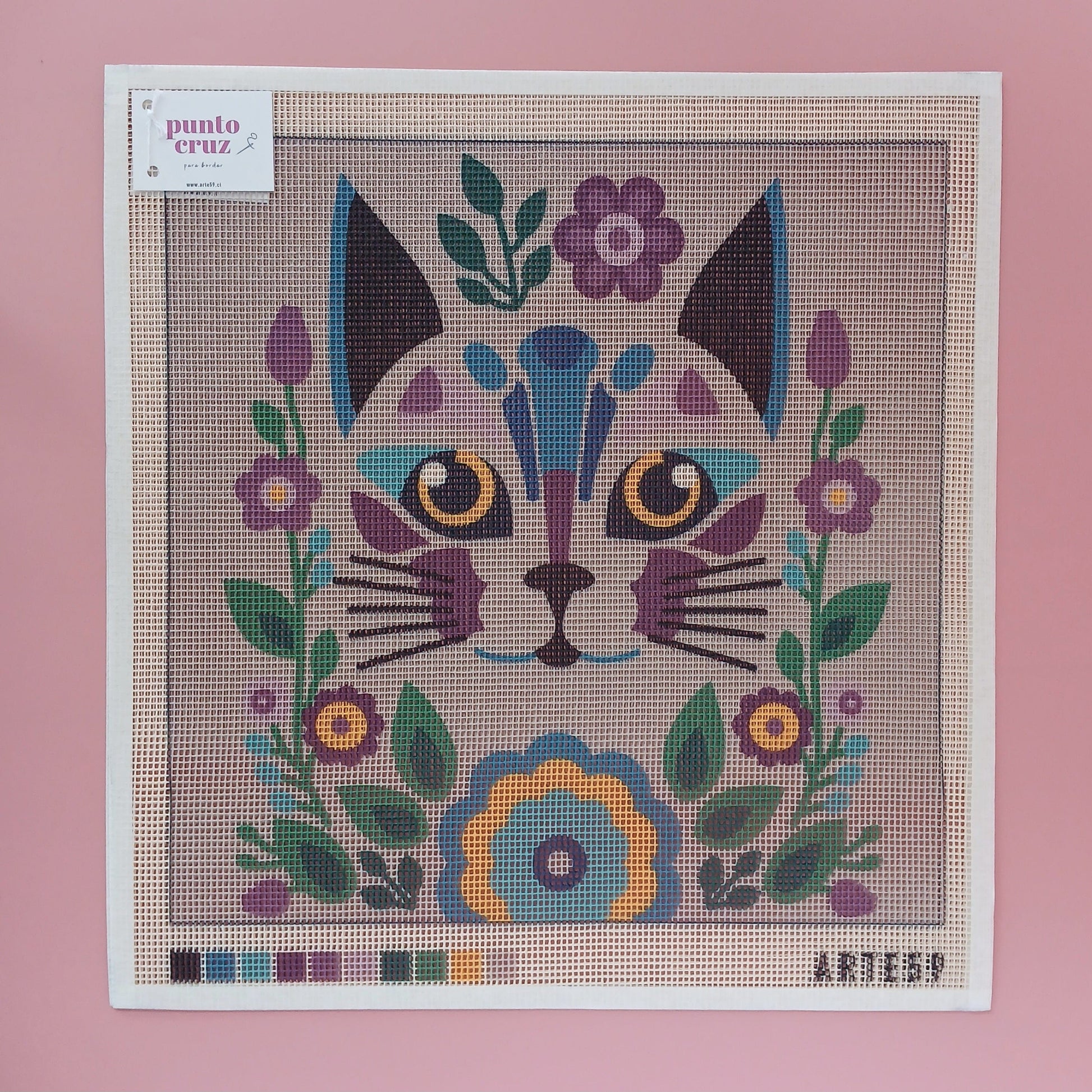 Arte59 Esterillas 40 x 40 cm Gato morado 40x40 cm