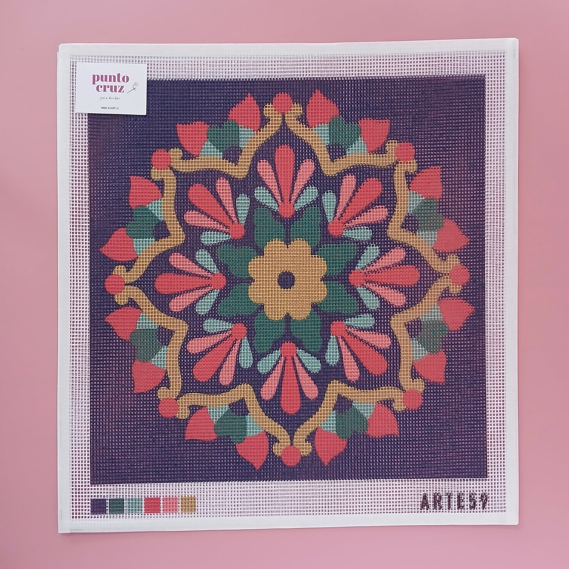 Arte59 Esterillas 40 x 40 cm Mandala flor colores 40x40 cm