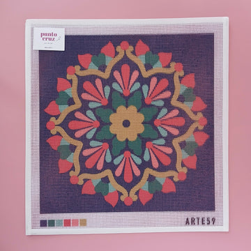 Arte59 Esterillas 40 x 40 cm Mandala flor colores 40x40 cm