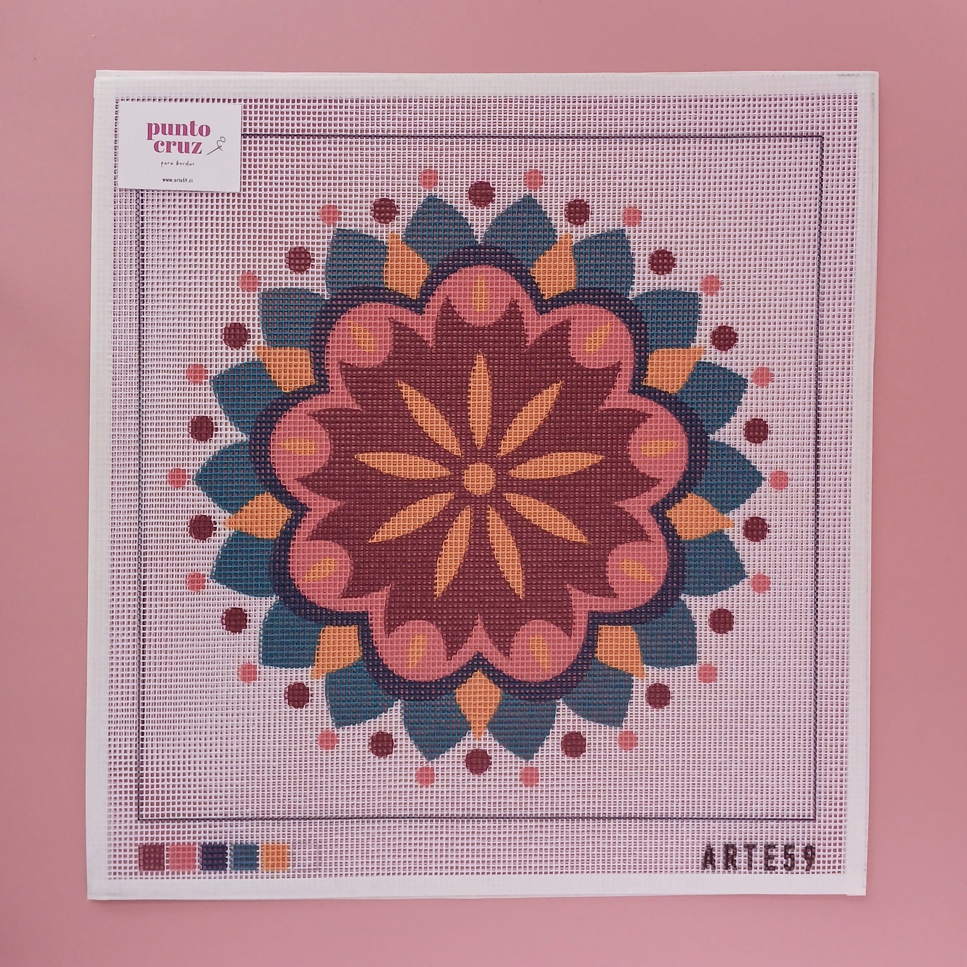 Arte59 Esterillas 40 x 40 cm Mandala gotas rosa 40x40 cm