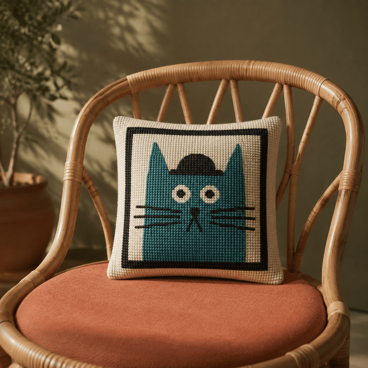 Arte59 Kit de 20x20 cm Kit 20x20 cm gato sombrero
