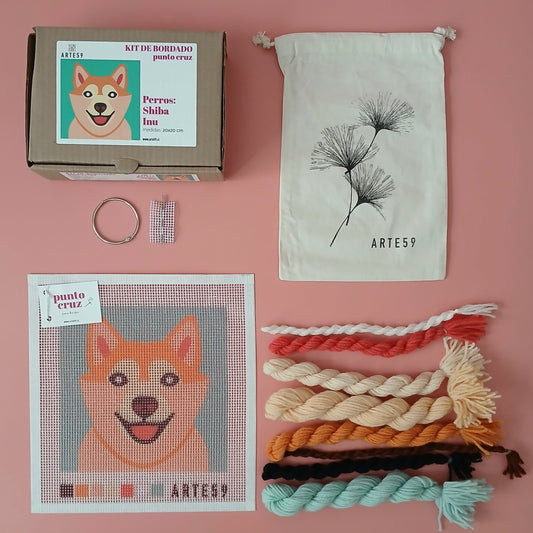 Arte59 Kit de 20x20 cm Kit 20x20 cm perros: shiba inu