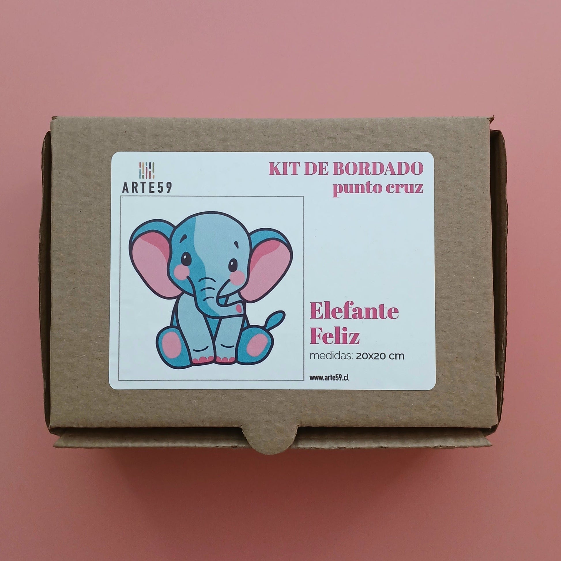 Arte59 Kit de 20x20 cm Kit elefante feliz 20x20 cm
