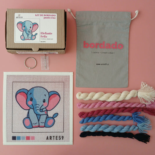 Arte59 Kit de 20x20 cm Kit elefante feliz 20x20 cm