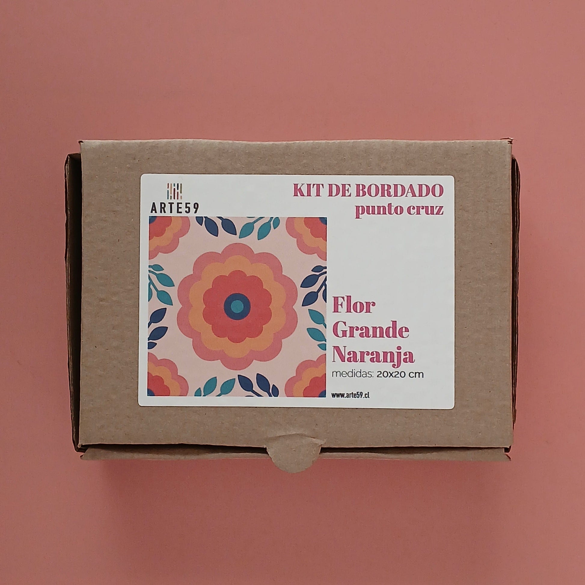 Arte59 Kit de 20x20 cm Kit flor grande naranja 20x20 cm