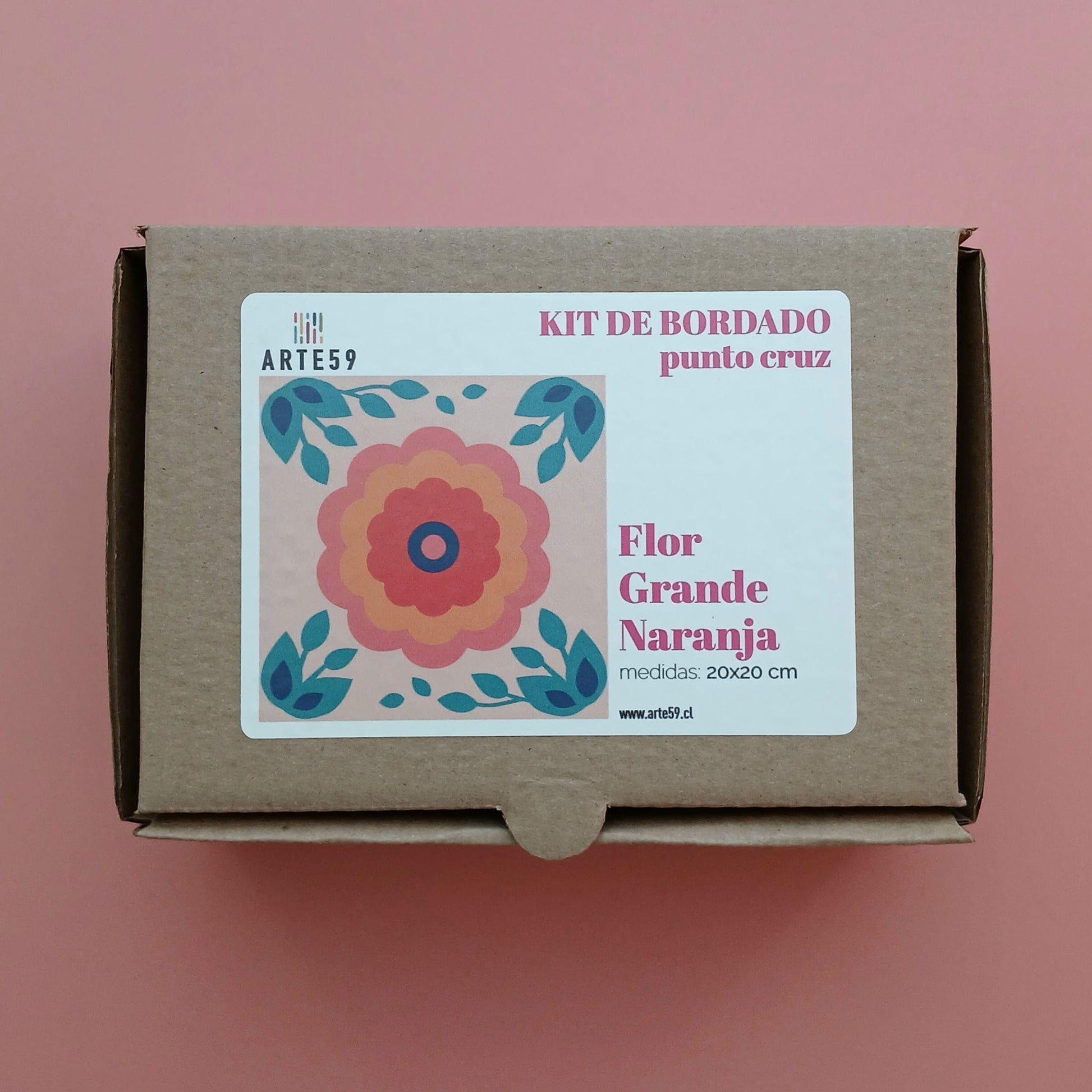 Arte59 Kit de 20x20 cm Kit flor grande naranja 20x20 cm
