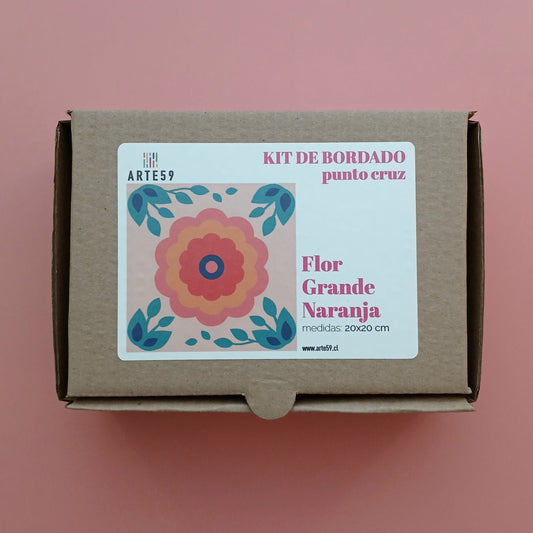 Arte59 Kit de 20x20 cm Kit flor grande naranja 20x20 cm