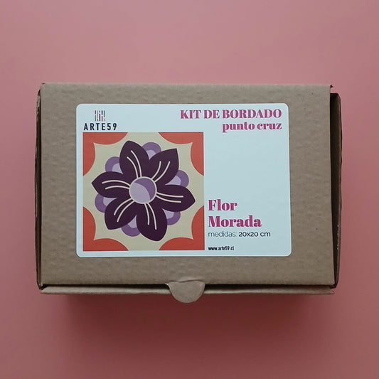 Arte59 Kit de 20x20 cm Kit flor morada 20x20 cm