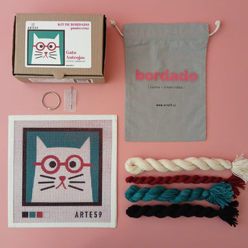 Arte59 Kit de 20x20 cm Kit gato anteojos 20x20 cm