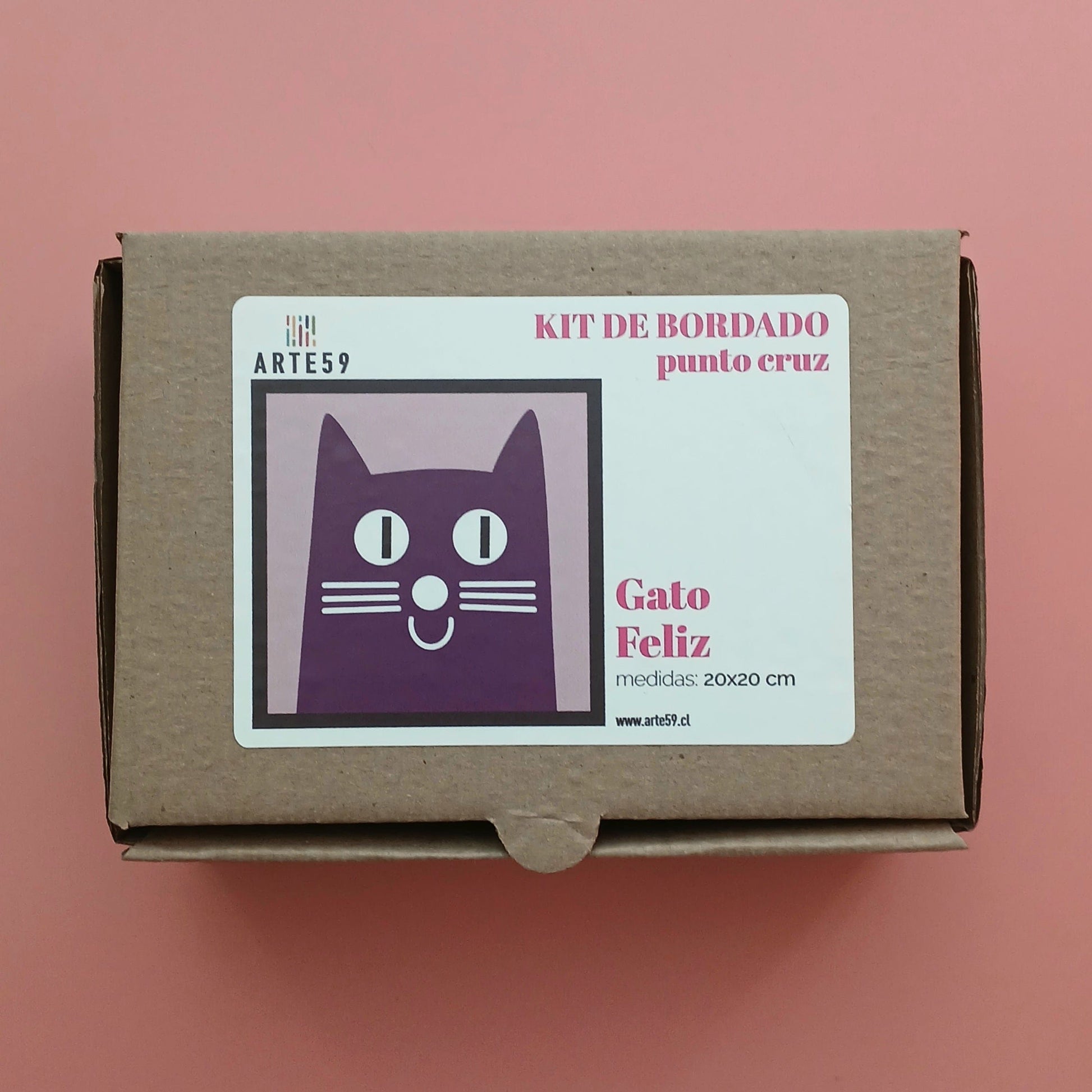 Arte59 Kit de 20x20 cm Kit gato feliz 20x20 cm