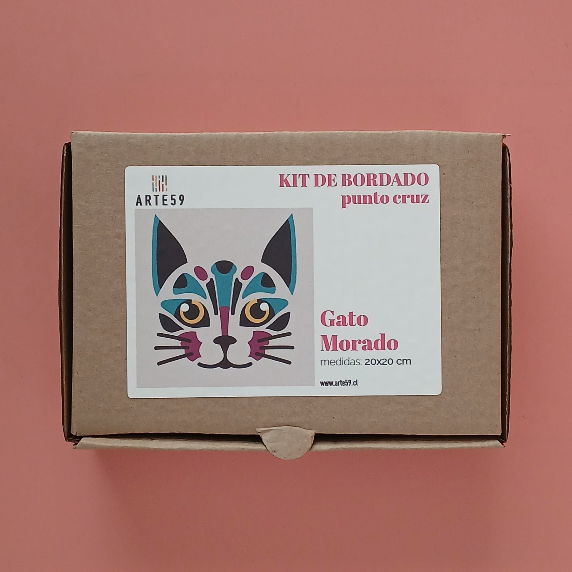Arte59 Kit de 20x20 cm Kit gato morado 20x20 cm