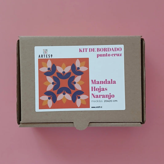 Arte59 Kit de 20x20 cm Kit mandala hojas naranjo 20x20 cm
