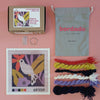 Arte59 Kit de 20x20 cm Kit pájaros ilustrados morados 20x20 cm