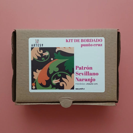 Arte59 Kit de 20x20 cm Kit patrón sevillano naranjo 20x20
