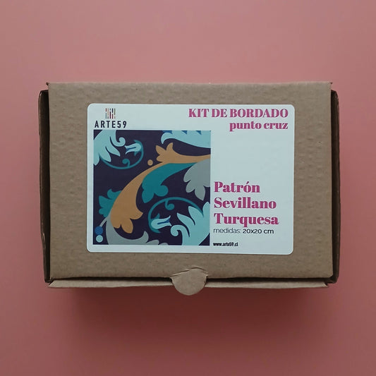Arte59 Kit de 20x20 cm Kit patrón sevillano turquesa 20x20