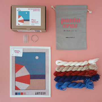 Arte59 Kit de 20x25 cm Kit playa: quitasol 20x25 cm