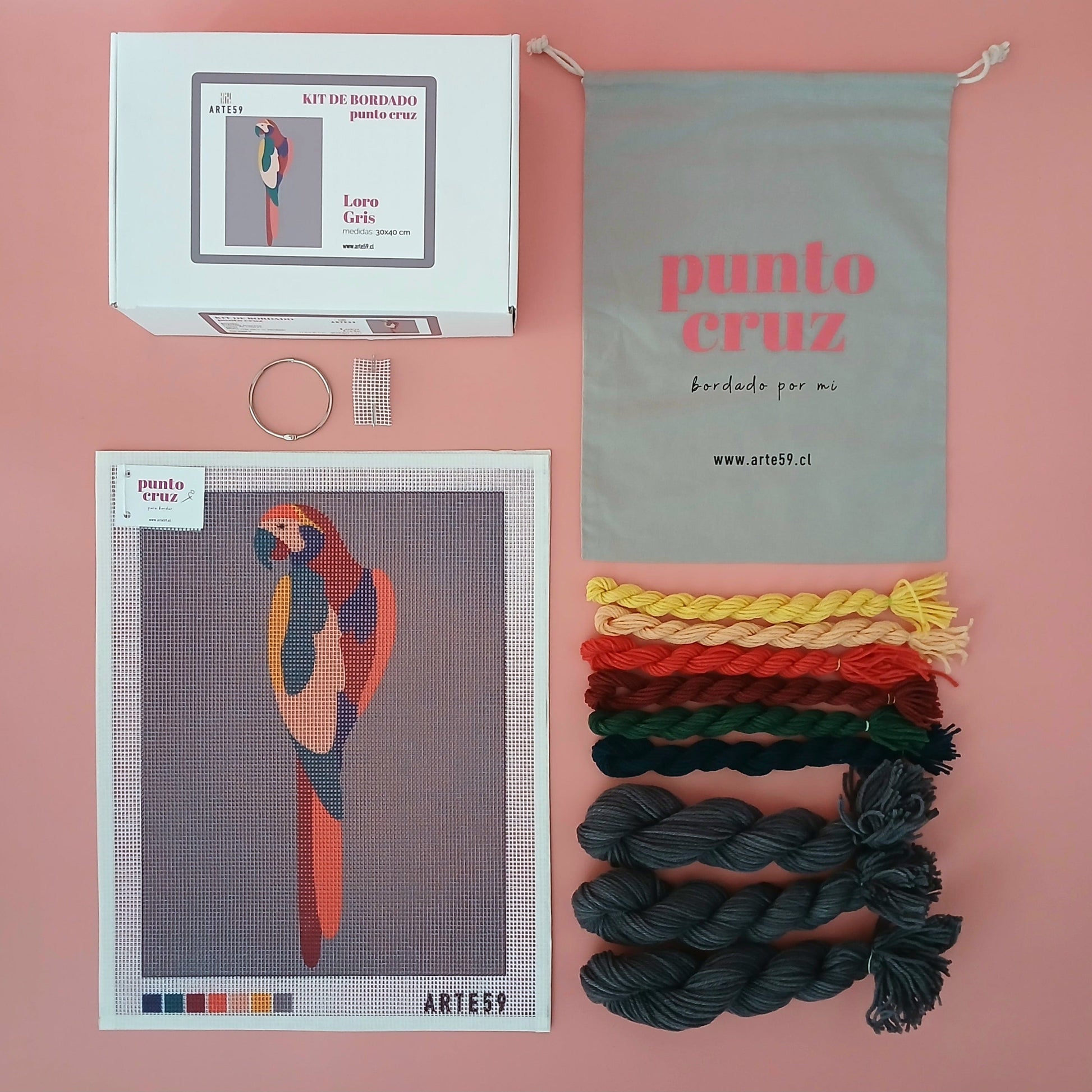 Arte59 Kit de 30x40 cm Kit loro gris 30x40 cm