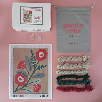 Arte59 Kit de 30x40 cm Kit ramillete fucsia y crema 30x40 cm