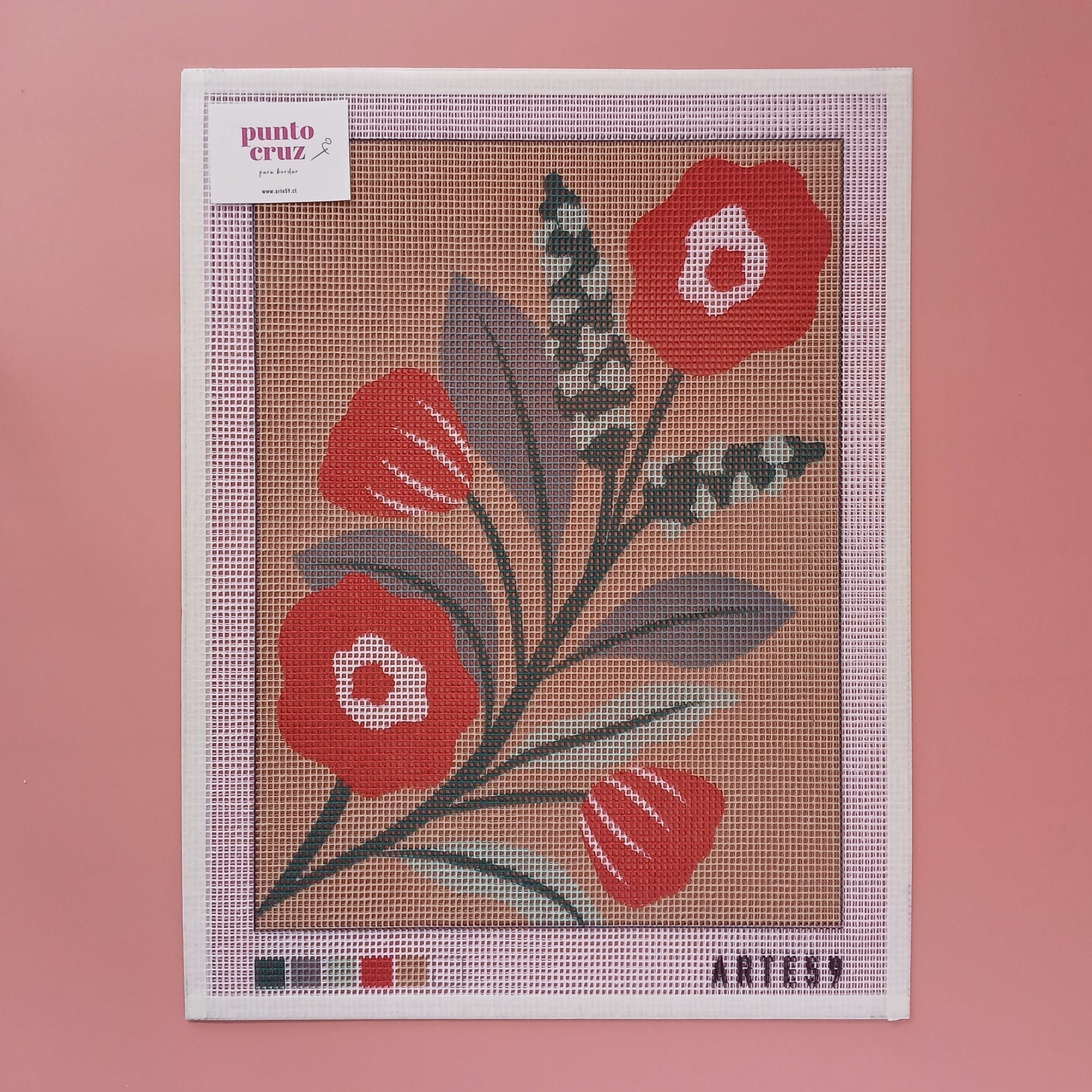 Arte59 Kit de 30x40 cm Kit ramillete fucsia y crema 30x40 cm