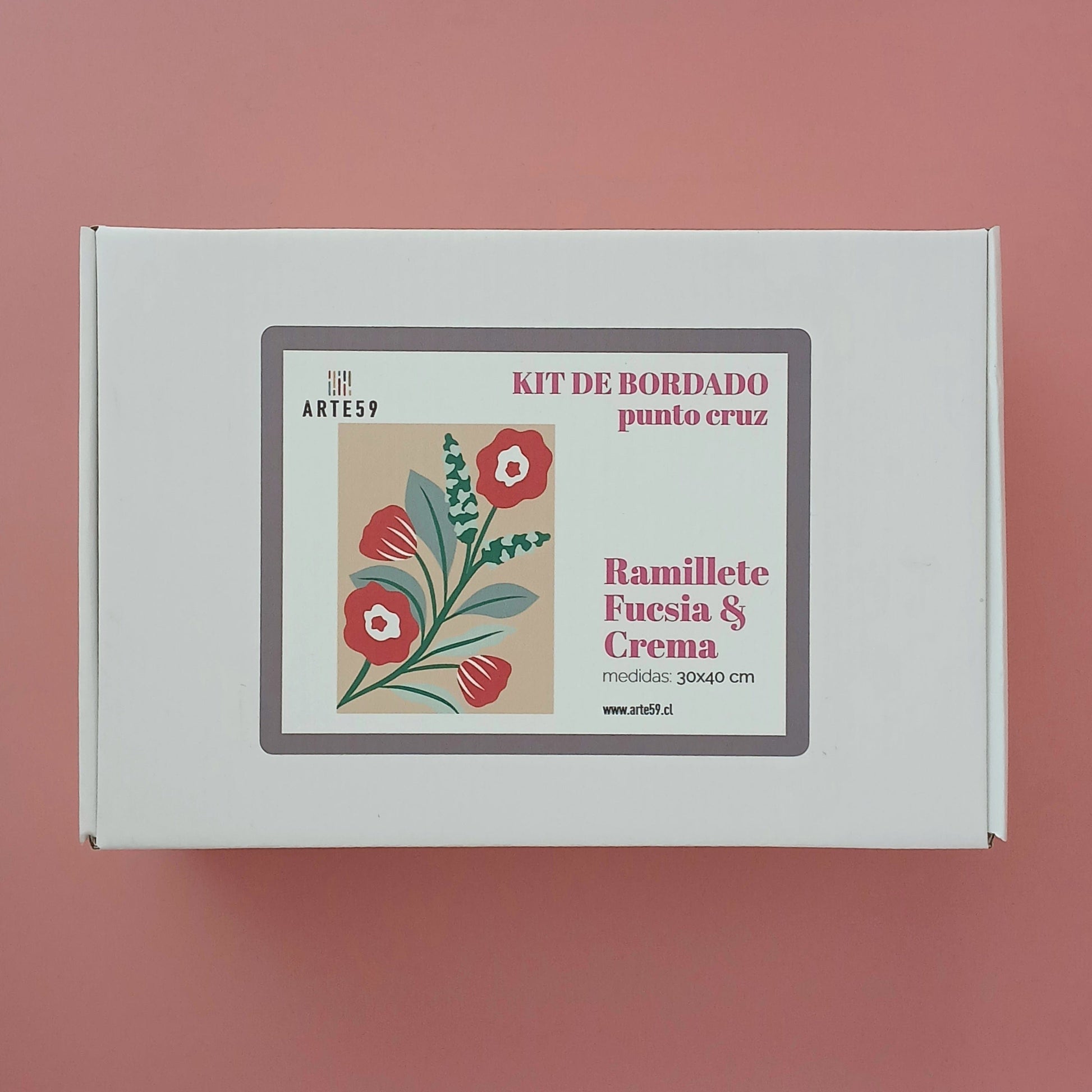 Arte59 Kit de 30x40 cm Kit ramillete fucsia y crema 30x40 cm