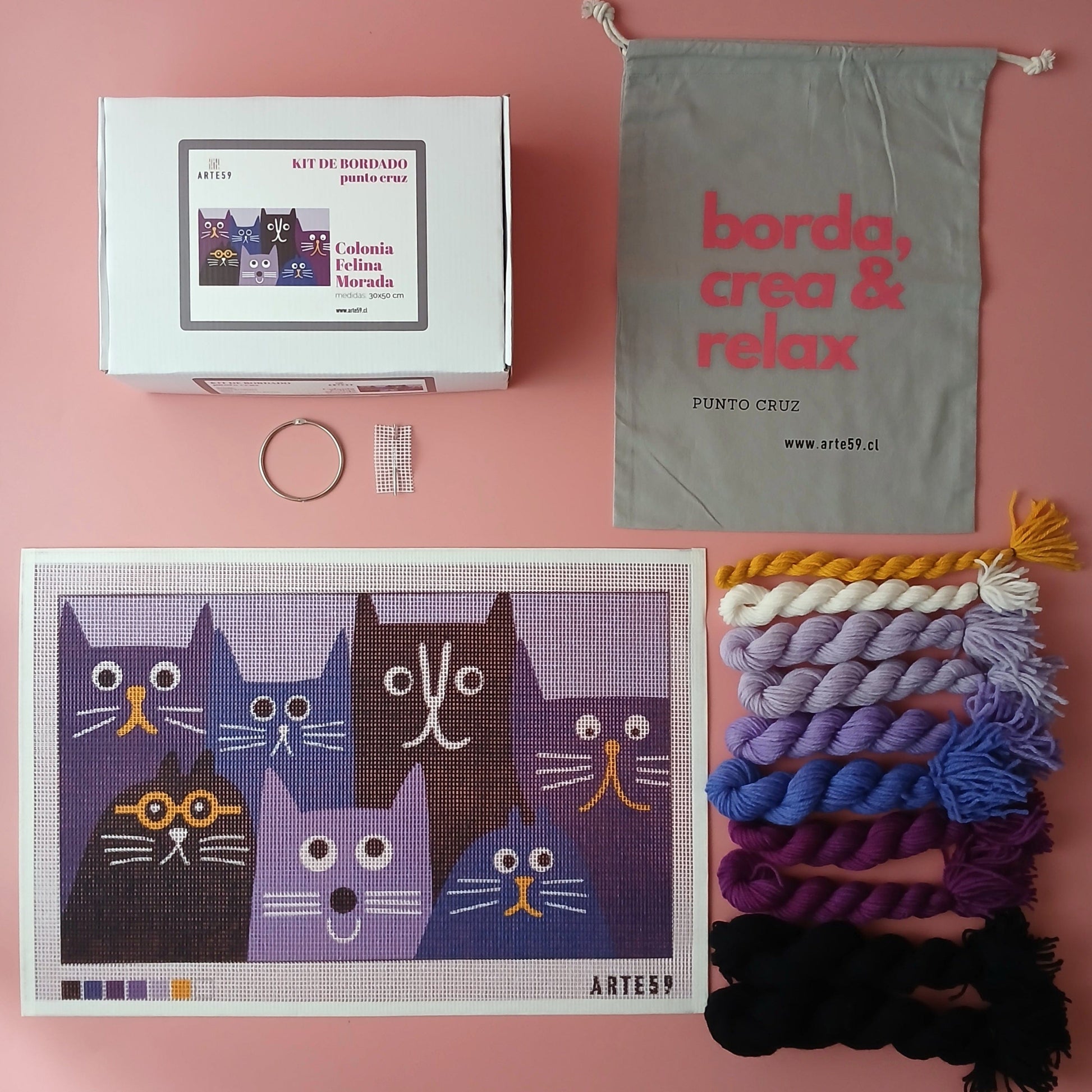 Arte59 Kit de 30x50 cm Kit colonia felina azul 30x50 cm