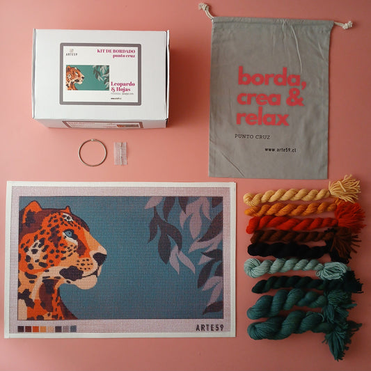 Arte59 Kit de 30x50 cm Kit leopardo y hojas 30x50 cm