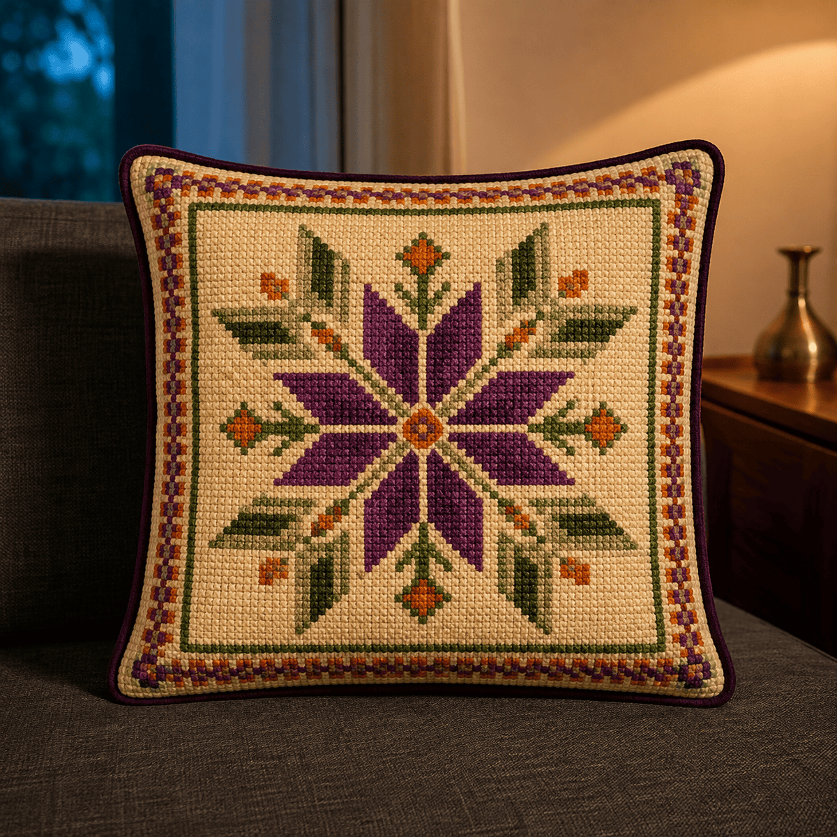 Arte59 Kit de 40x40 cm Kit 40x40 cm flor central morada