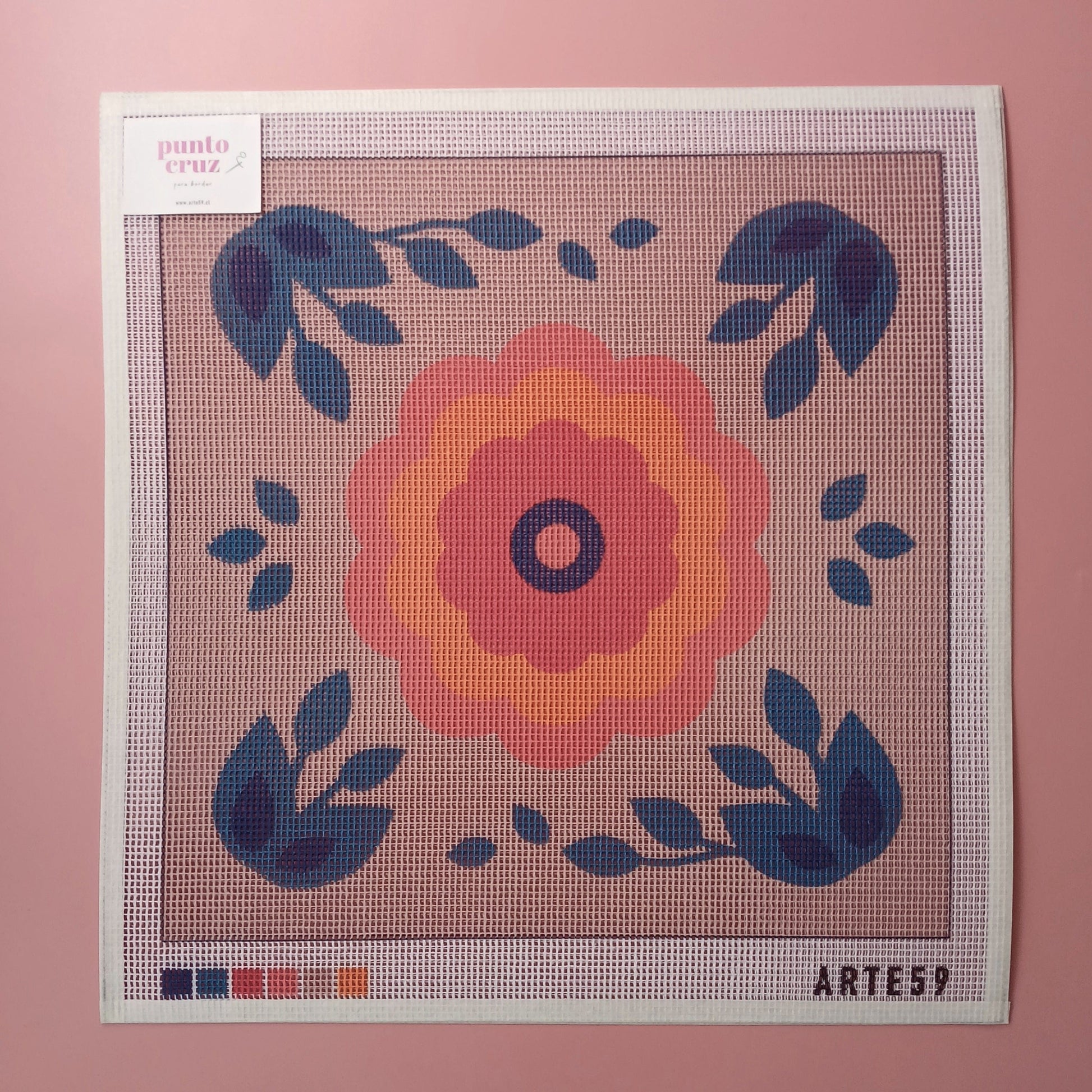Arte59 Kit de 40x40 cm Kit 40x40 cm flor grande naranja