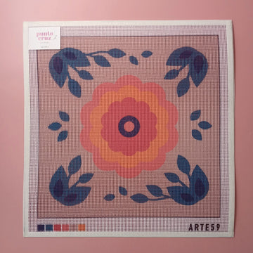 Arte59 Kit de 40x40 cm Kit 40x40 cm flor grande naranja