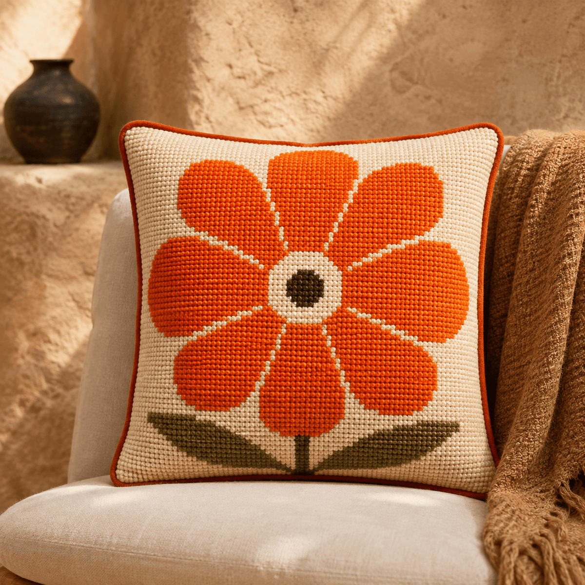 Arte59 Kit de 40x40 cm Kit 40x40 cm flor grande naranja