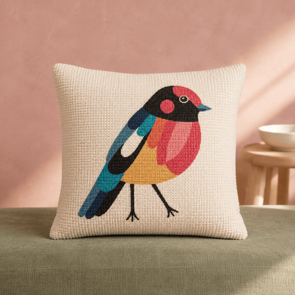 Arte59 Kit de 40x40 cm Kit 40x40 cm pájaro rosa
