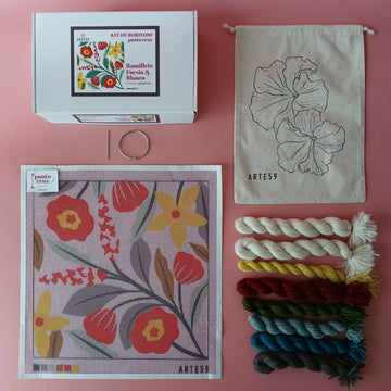 Arte59 Kit de 40x40 cm Kit 40x40 cm ramillete fucsia y blanco