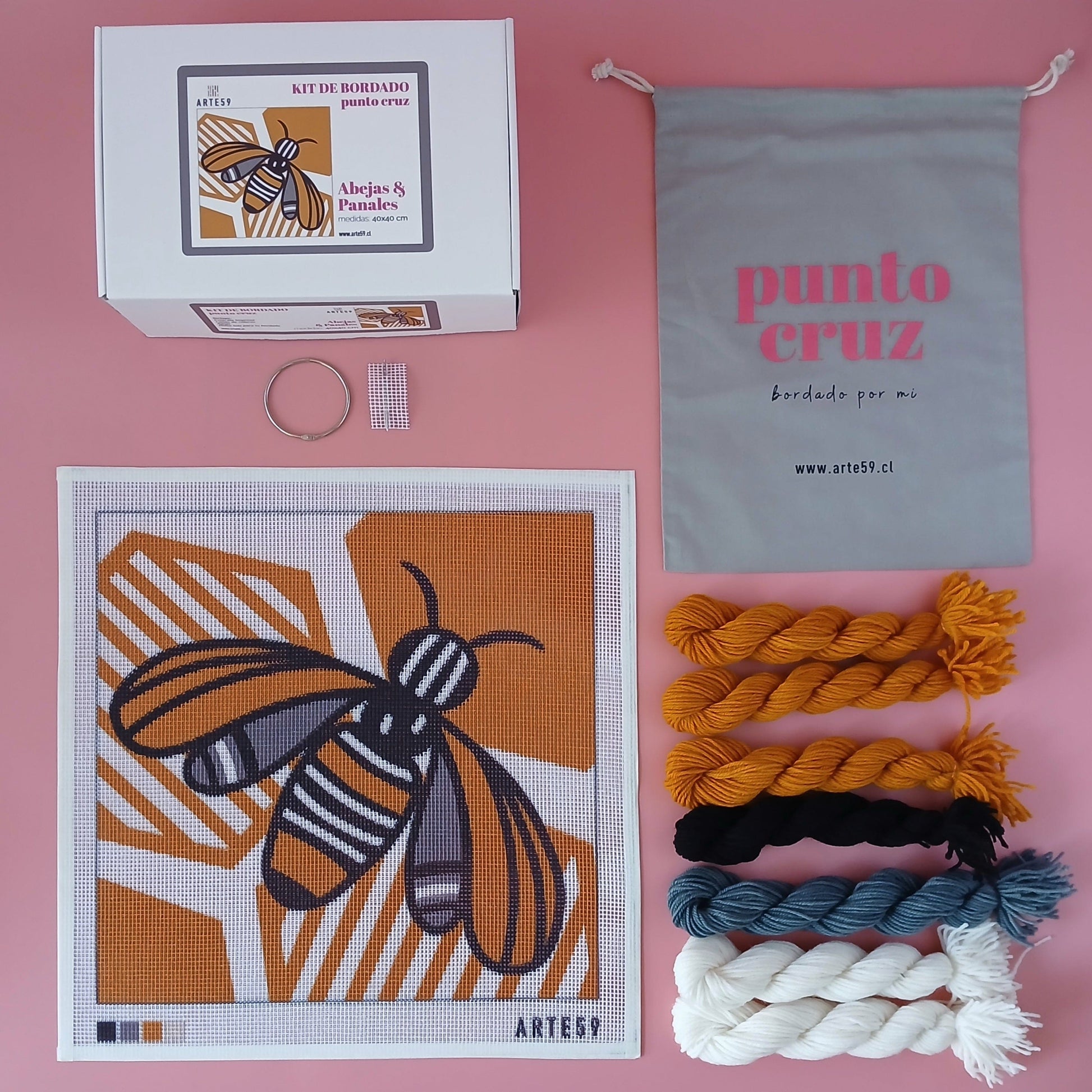 Arte59 Kit de 40x40 cm Kit abejas y panales 40x40