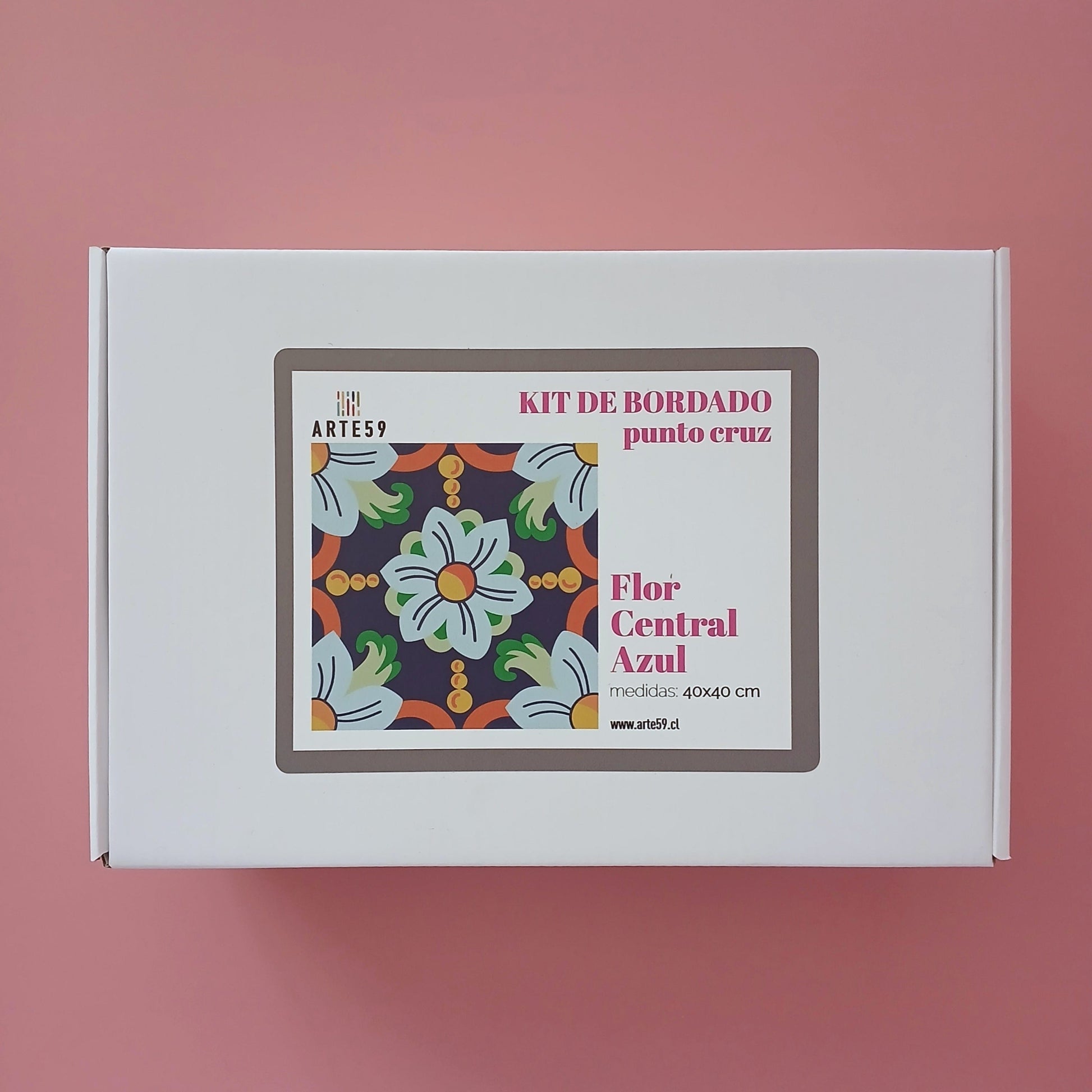 Arte59 Kit de 40x40 cm Kit flor central azul 40x40 cm