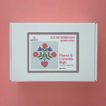 Arte59 Kit de 40x40 cm Kit flor y corazón rojo 40x40