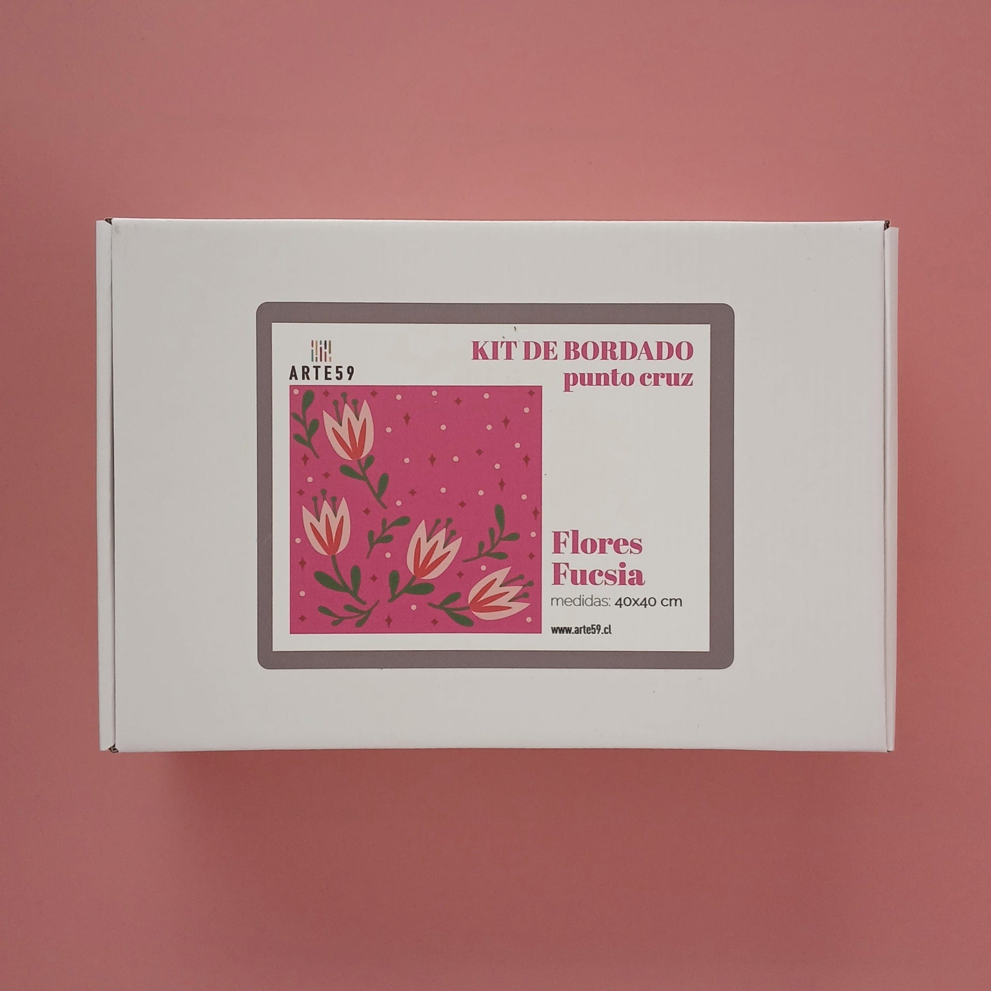 Arte59 Kit de 40x40 cm Kit flores fucsia 40x40