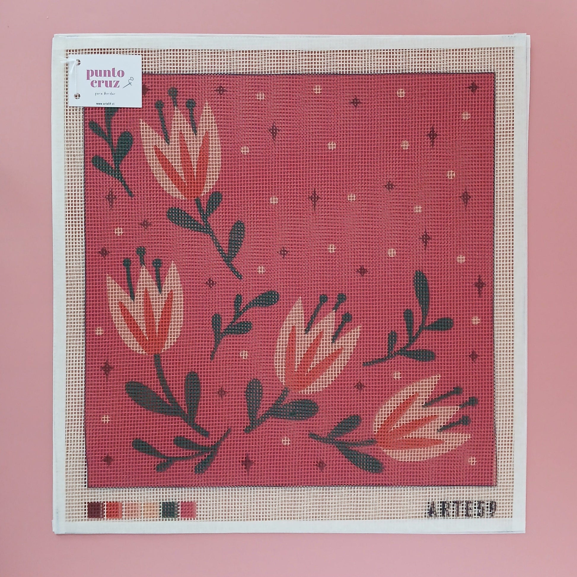 Arte59 Kit de 40x40 cm Kit flores fucsia 40x40