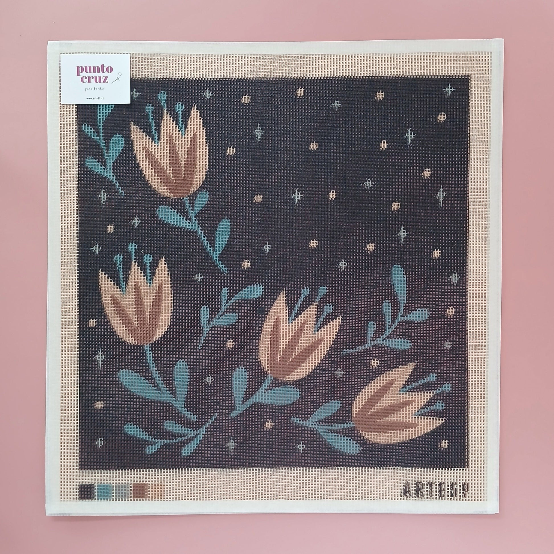 Arte59 Kit de 40x40 cm Kit flores negras 40x40