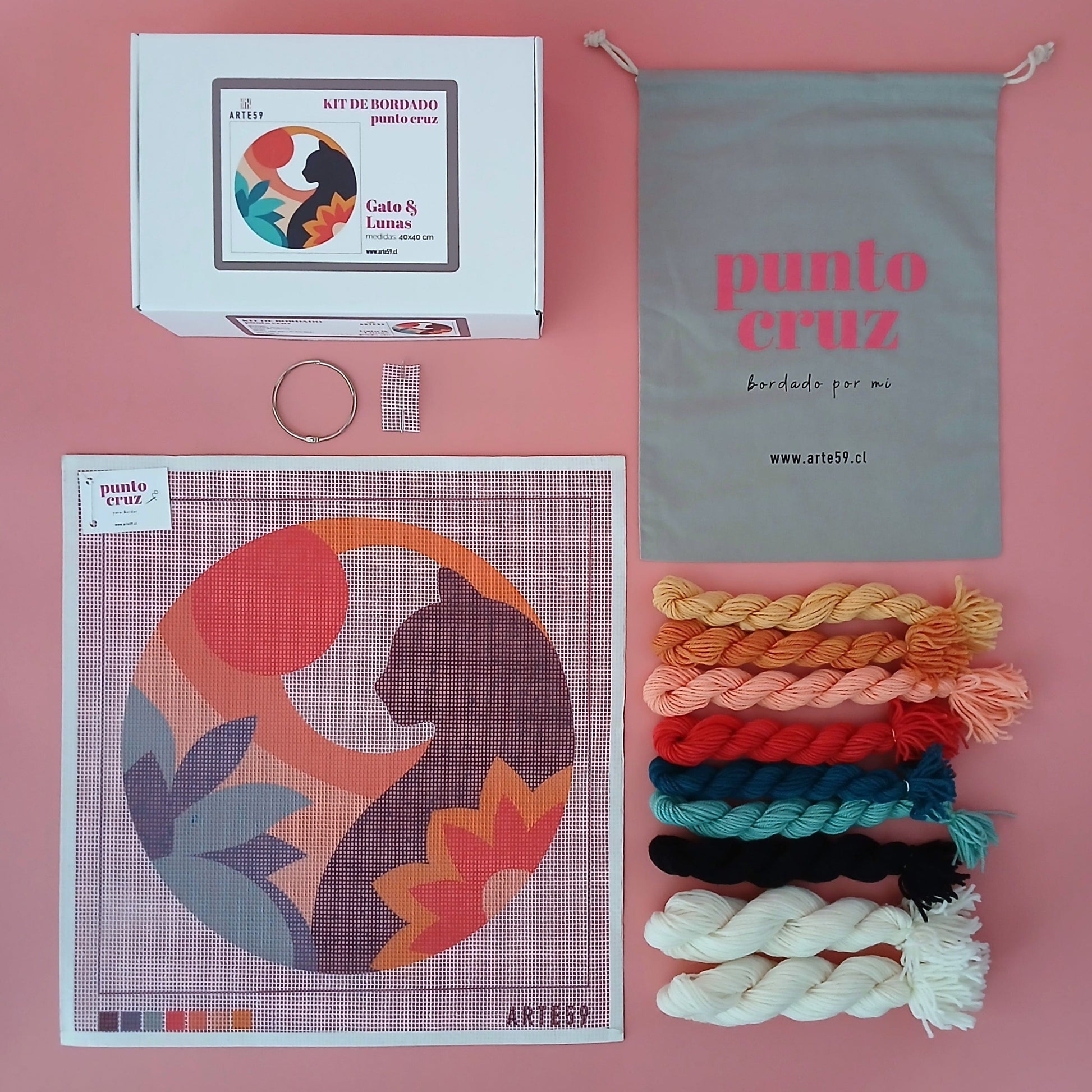 Arte59 Kit de 40x40 cm Kit gato y lunas 40x40 cm