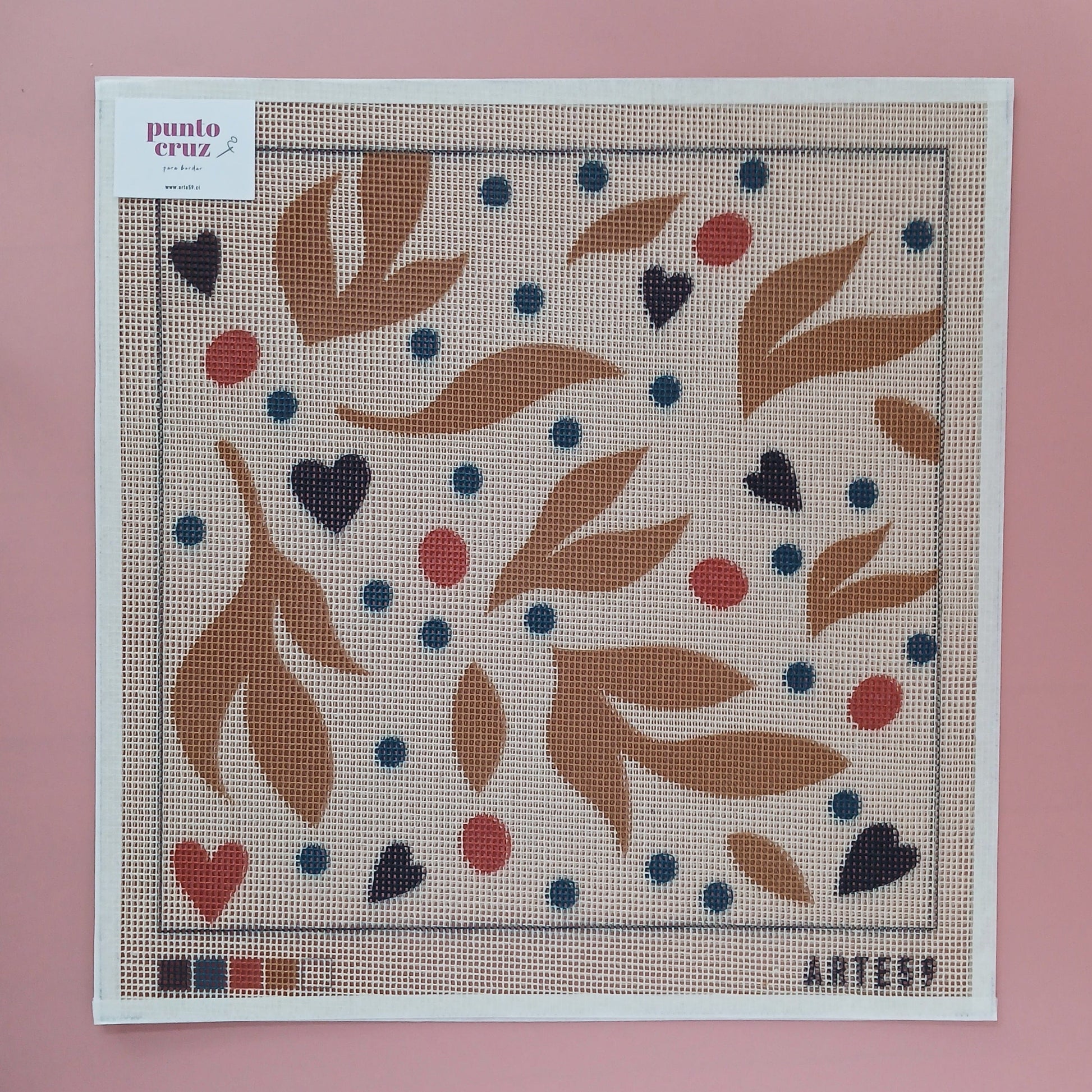 Arte59 Kit de 40x40 cm Kit hojas y corazones amarillos 40x40