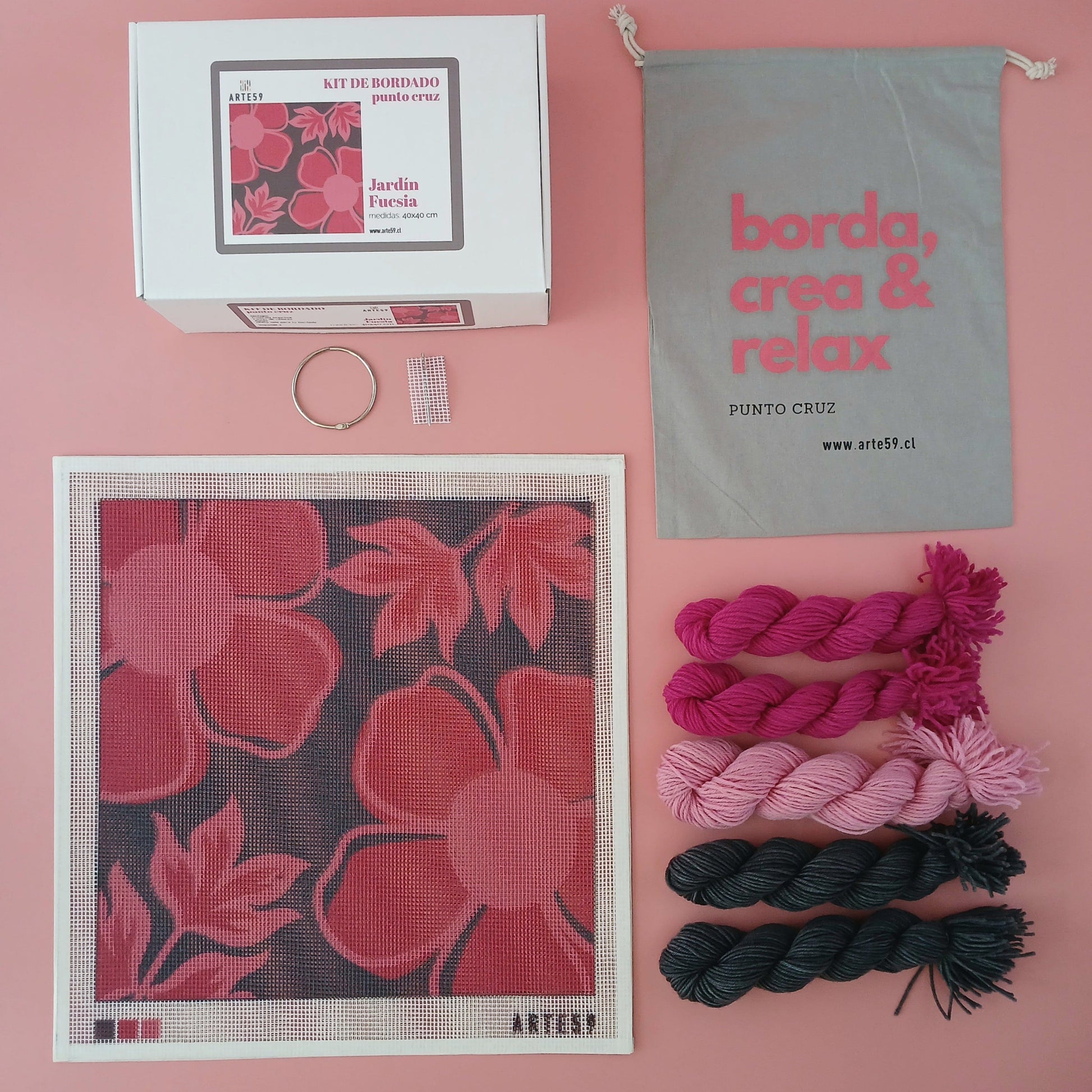Arte59 Kit de 40x40 cm Kit jardín fucsia 40x40