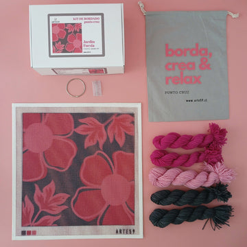 Arte59 Kit de 40x40 cm Kit jardín fucsia 40x40