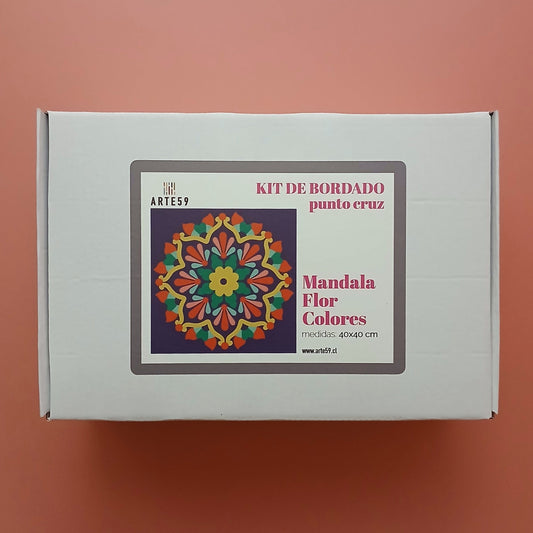 Arte59 Kit de 40x40 cm Kit mandala flor colores 40x40