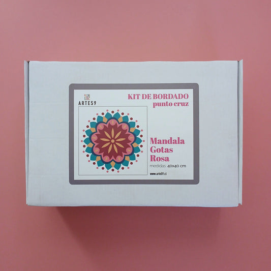 Arte59 Kit de 40x40 cm Kit mandala gotas rosa 40x40