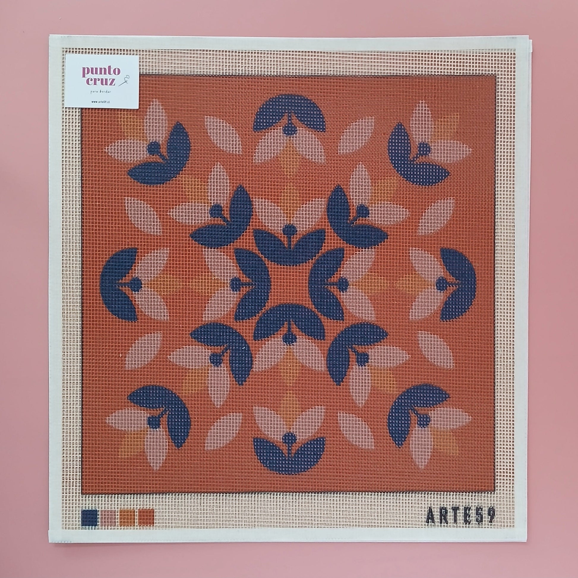 Arte59 Kit de 40x40 cm Kit mandala hojas naranja 40x40 cm