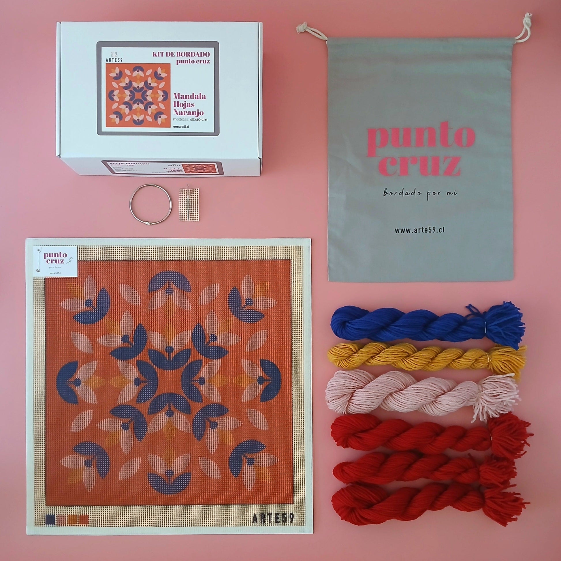 Arte59 Kit de 40x40 cm Kit mandala hojas naranja 40x40 cm